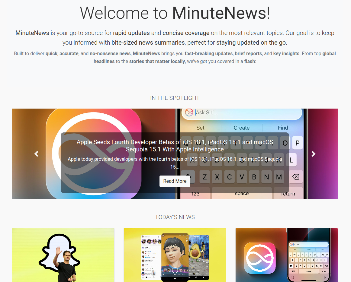 Minute News Flask Application